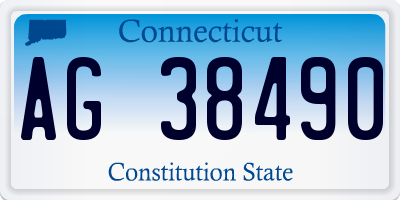 CT license plate AG38490