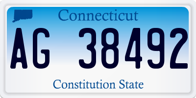 CT license plate AG38492