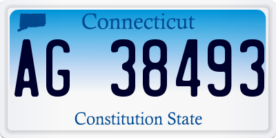 CT license plate AG38493