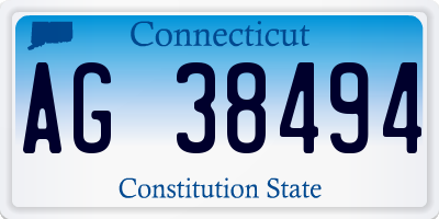 CT license plate AG38494