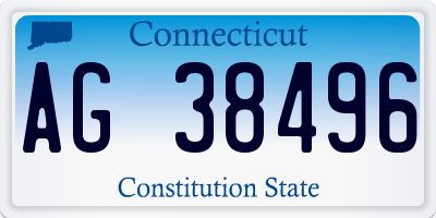 CT license plate AG38496