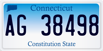 CT license plate AG38498