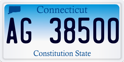 CT license plate AG38500