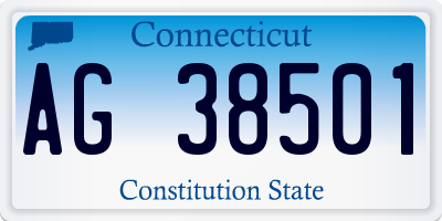 CT license plate AG38501