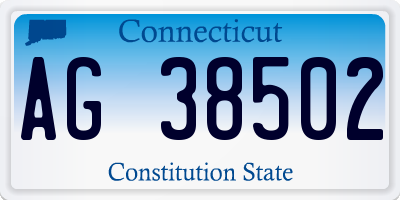 CT license plate AG38502