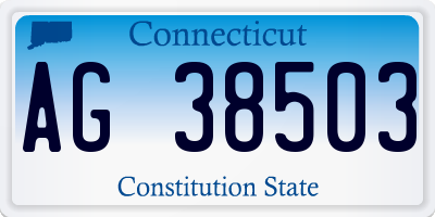 CT license plate AG38503