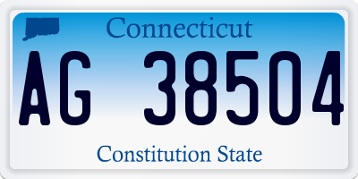 CT license plate AG38504