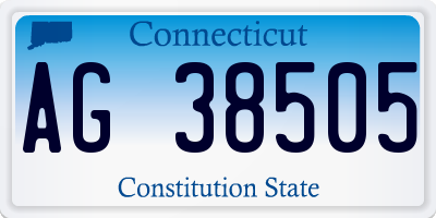 CT license plate AG38505