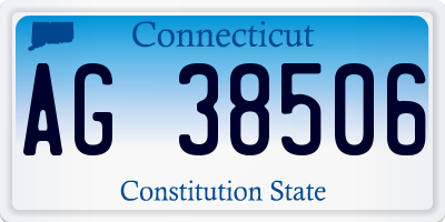 CT license plate AG38506