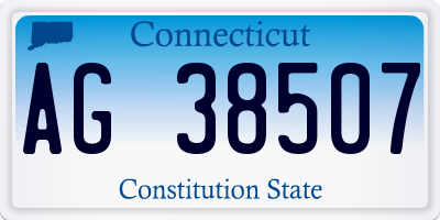 CT license plate AG38507