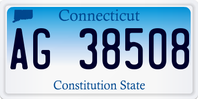 CT license plate AG38508