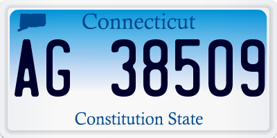 CT license plate AG38509