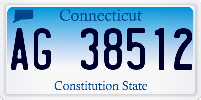 CT license plate AG38512