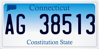 CT license plate AG38513