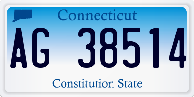 CT license plate AG38514