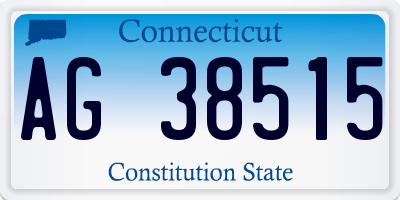 CT license plate AG38515