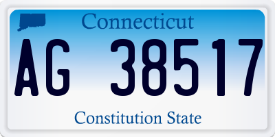 CT license plate AG38517