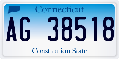 CT license plate AG38518