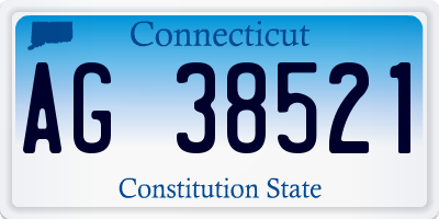 CT license plate AG38521