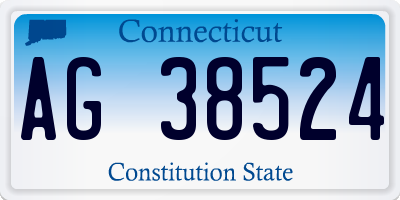 CT license plate AG38524