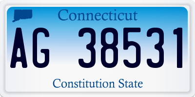 CT license plate AG38531