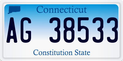 CT license plate AG38533