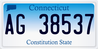 CT license plate AG38537