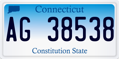 CT license plate AG38538