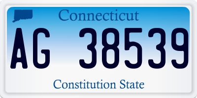 CT license plate AG38539