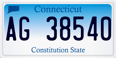 CT license plate AG38540