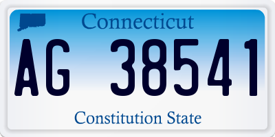 CT license plate AG38541