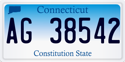 CT license plate AG38542