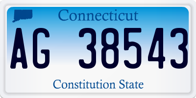 CT license plate AG38543