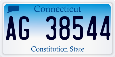 CT license plate AG38544