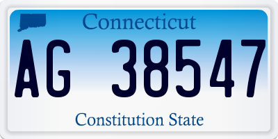 CT license plate AG38547