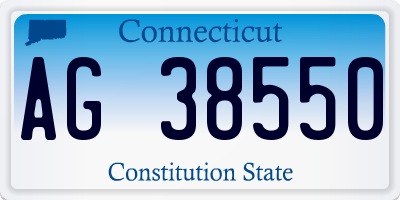 CT license plate AG38550