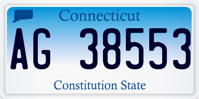 CT license plate AG38553