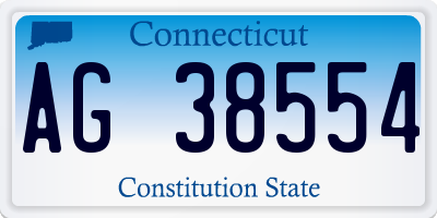 CT license plate AG38554