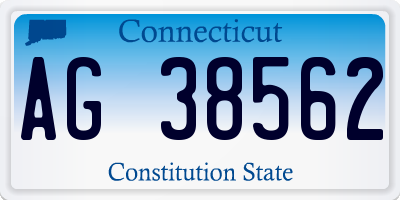 CT license plate AG38562