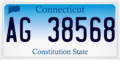 CT license plate AG38568