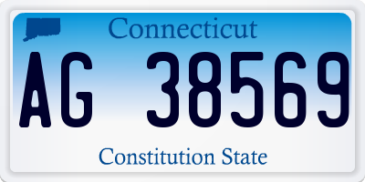 CT license plate AG38569