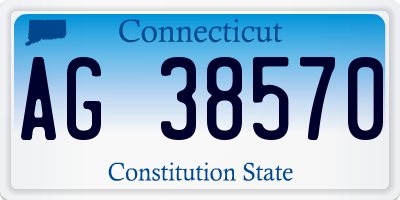 CT license plate AG38570