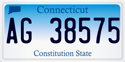 CT license plate AG38575