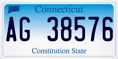 CT license plate AG38576