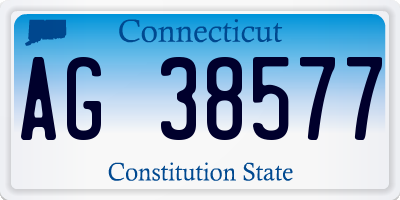 CT license plate AG38577