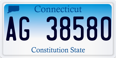 CT license plate AG38580