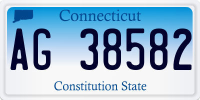 CT license plate AG38582