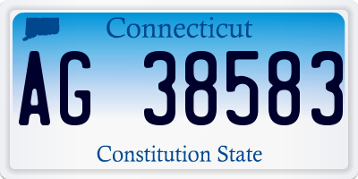 CT license plate AG38583