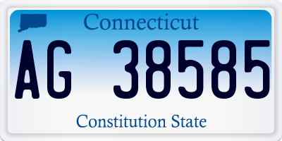 CT license plate AG38585