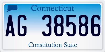 CT license plate AG38586